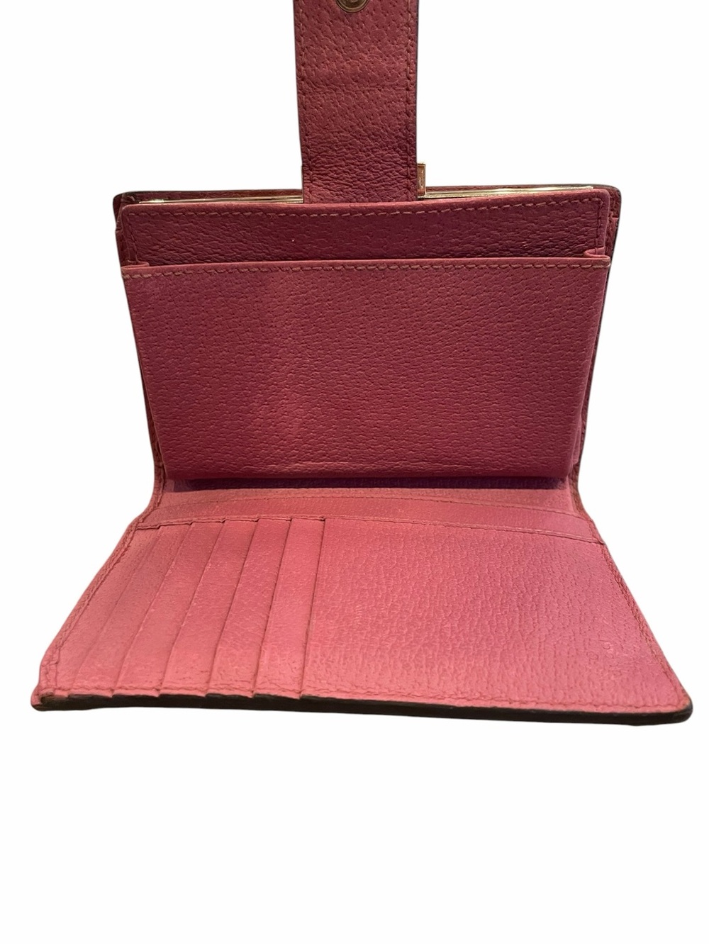 Gucci Beige GG Canvas Wallet with Pink Leather Trim - Picture 9 of 10